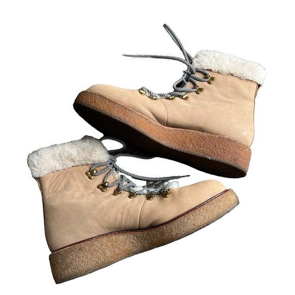 J. Crew - Winter Boots With Wedge Crepe Sole Fur Lined Sz 9 - Picture 9 of 11